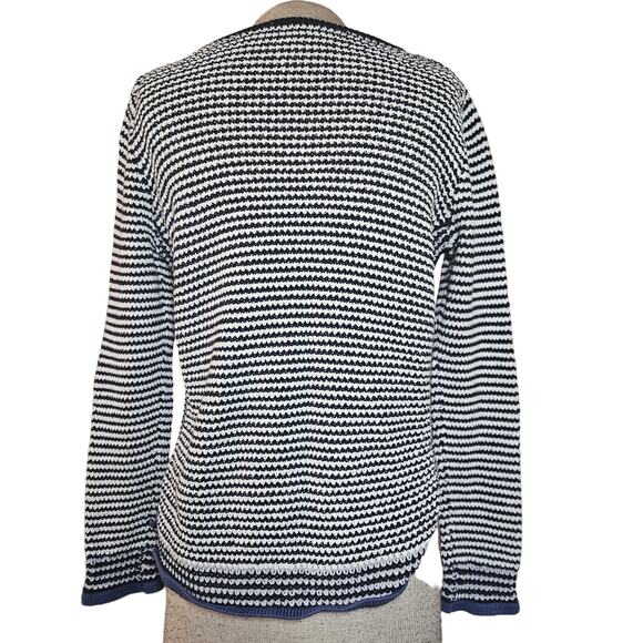 Loft Striped Cotton Sweater Size Medium - Picture 2 of 5